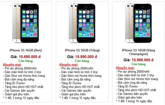 Iphone 5s xách tay lần đầu hạ giá xuống dưới 16 triệu đồng - 1