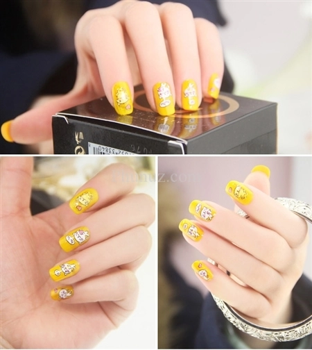 Kiểu nail móng tay màu vàng đẹp 2016 cho nàng quyến rũ - 10