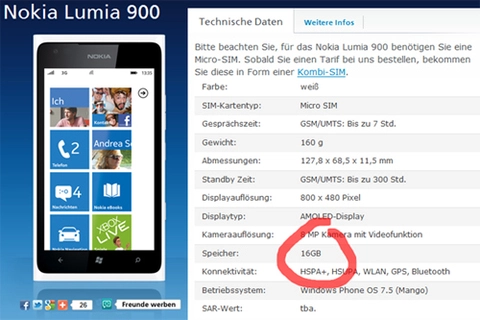 Lumia 900 32gb tại đức có thể là lỗi đánh máy - 1