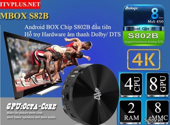 Mbox s82b android box chip 4 nhân gpu octa mali450 đầu tiên sử dụng chip amlogic s802b - 1