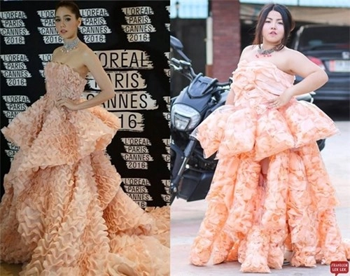 Nàng béo bỗng nổi tiếng vì cover loạt váy áo của các ngôi sao - 1