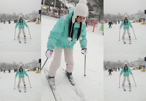 Ngọc hân cùng bố mẹ say mê trượt tuyết - 2