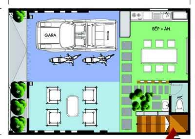 Nhà 4 tầng 70 m2 với ba phòng ngủ - 1