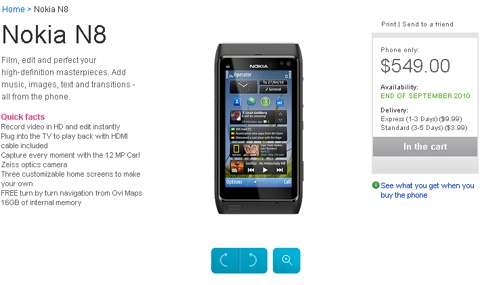 Nokia n8 đặt hàng tại mỹ giá 549 usd - 1