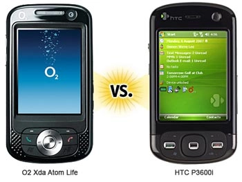 O2 xda atom life vs htc p3600i - 1