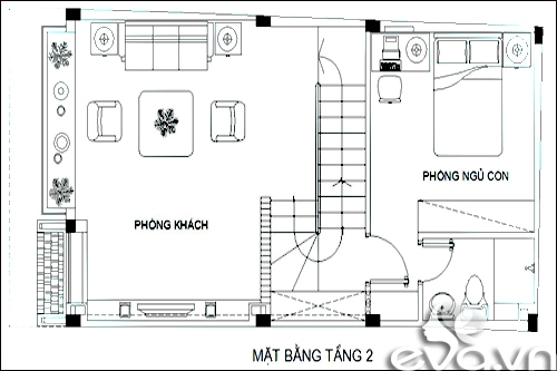 Thiết kế nhà ống 50m2 mặt tiền hẹp - 2