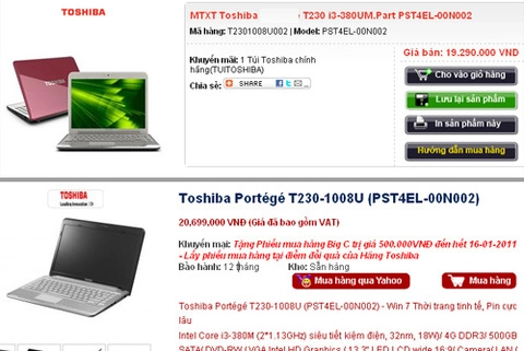 Toshiba portege t230 giá 193 triệu đồng ở vn - 1