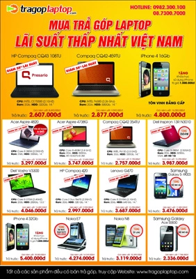 Trả góp laptop hỗ trợ 50 lãi suất - 1