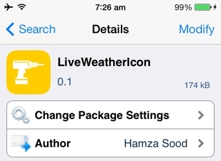 Tweak mới liveweathericon icon app weather thay đổi theo thời tiết trên ios 7 - 1