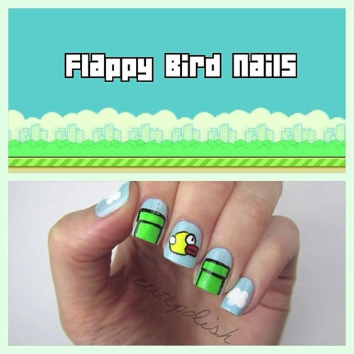 Vẽ móng hình flappy bird cực hot - 1