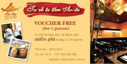 Voucher miễn phí tại nhà hàng ao ta - 1