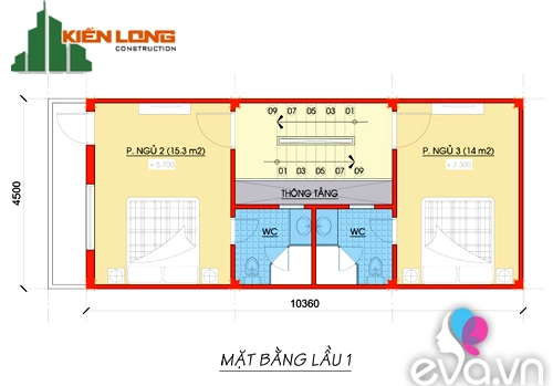 Xây nhà 46m2 chuẩn ở hải dương - 3