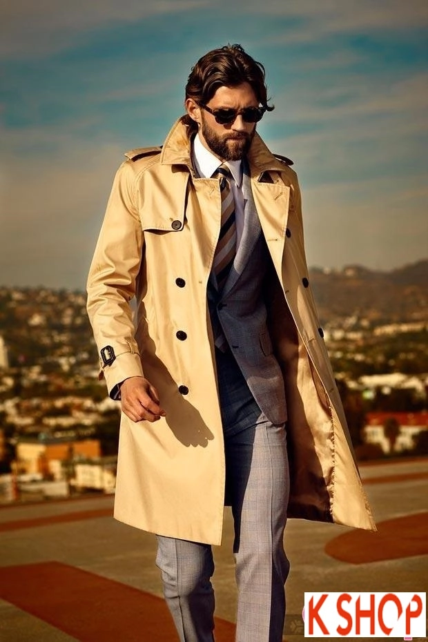 Áo khoác dạ măng tô nam trench coat thương hiệu ý gam màu đặc sắc nổi bật 2017 - 3