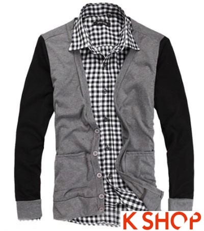 Áo khoác nam cardigan hàn quốc đẹp đông 2017 ấm áp dạo phố không lạnh - 10