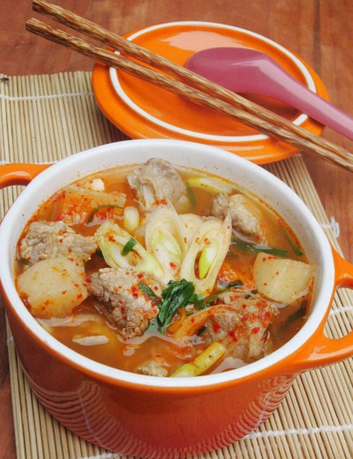 Canh kim chi củ cải nấu sườn - 8