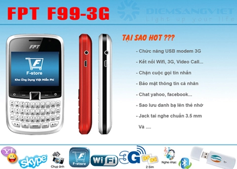 Fpt f99 3g - điện thoại kiêm modem 3g - 1