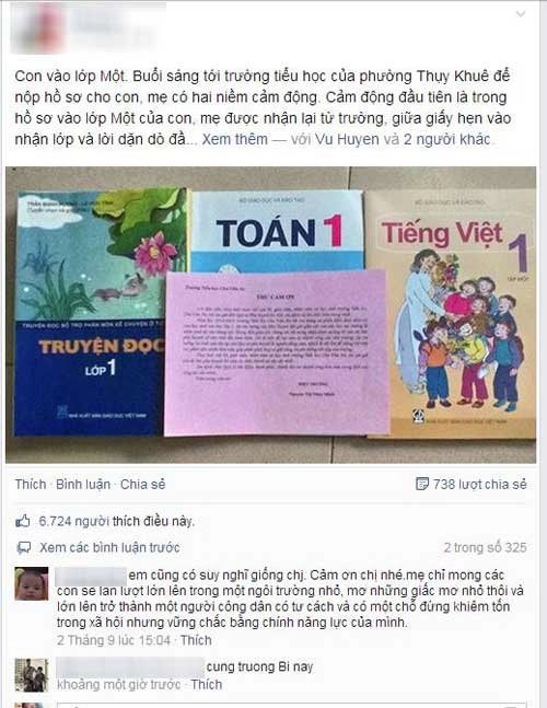 Tâm thư xúc động của trang hạ ngày đầu con vào lớp 1 - 1