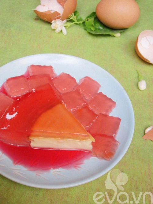 Thạch si rô mận nhân bánh flan - 9