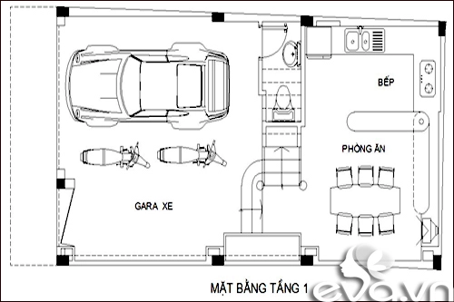 Thiết kế nhà ống 50m2 mặt tiền hẹp - 1