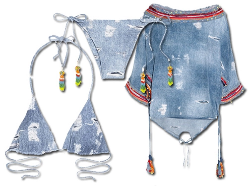 Thu này rộn ràng bãi biển với bikini denim - 13