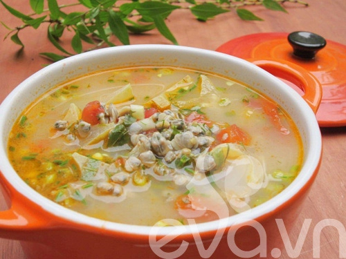 Thực đơn bò xào canh hến kiệu chua - 2