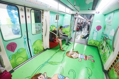 Trung quốc trang trí tàu điện ngầm giúp giảm căng thẳng - 1