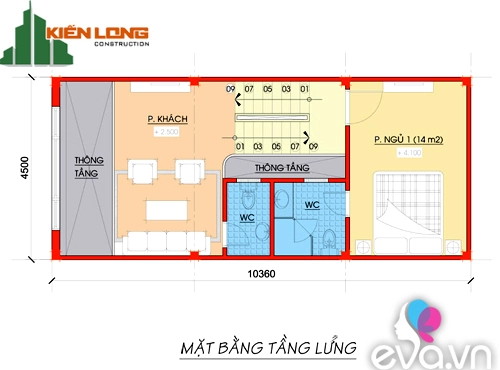 Xây nhà 46m2 chuẩn ở hải dương - 2