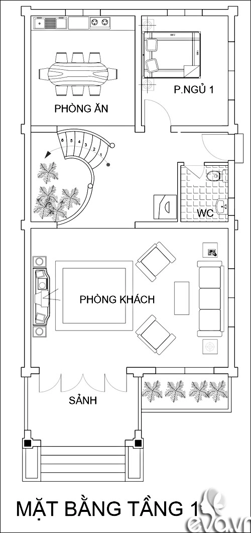 Xây nhà phố 84m2 đẹp lung linh - 1