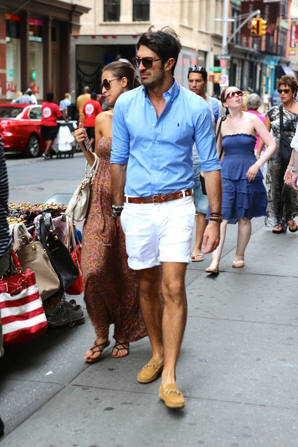 Xu hướng thời trang nam hè 2014 thoải mái cùng quần short trắng - 1