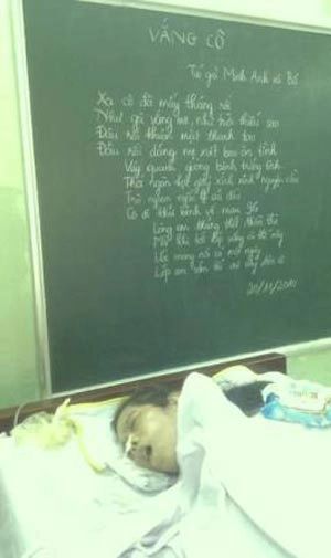 Rơi nước mắt bài thơ hs tặng cô giáo nằm liệt giường - 1
