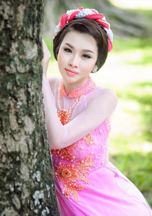 Áo dài hồng cho cô dâu ngọt ngào ngày vu quy - 5