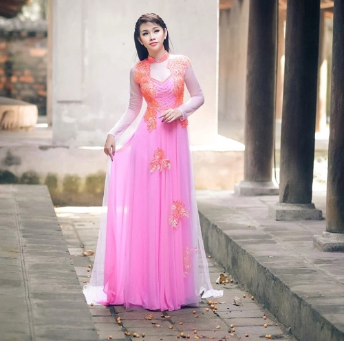 Áo dài hồng cho cô dâu ngọt ngào ngày vu quy - 7