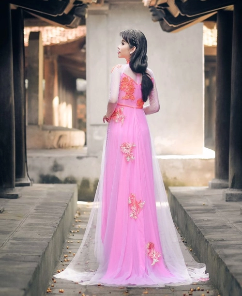 Áo dài hồng cho cô dâu ngọt ngào ngày vu quy - 8