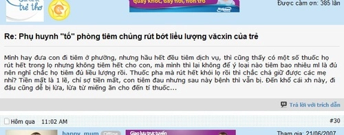  các bà mẹ phẫn nộ với việc rút ruột văcxin tiêm cho trẻ - 1