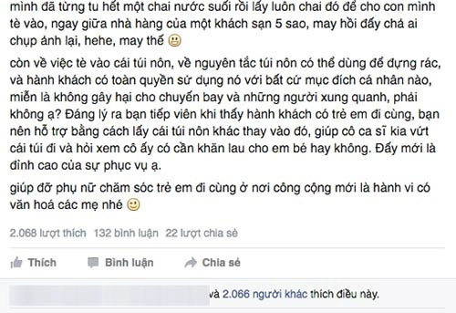 Chị em bỉm sữa thông cảm vụ ca sĩ cho con tiểu vào túi nôn - 7