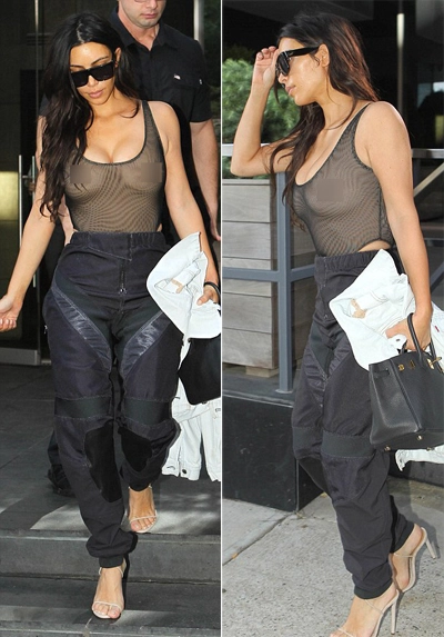  kim kardashian mặc ba lỗ xuyên thấu không nội y - 2