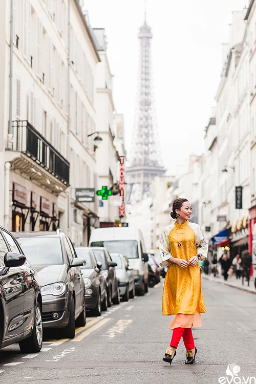 Nao lòng ngắm áo dài việt tha thướt trên đường phố paris - 4