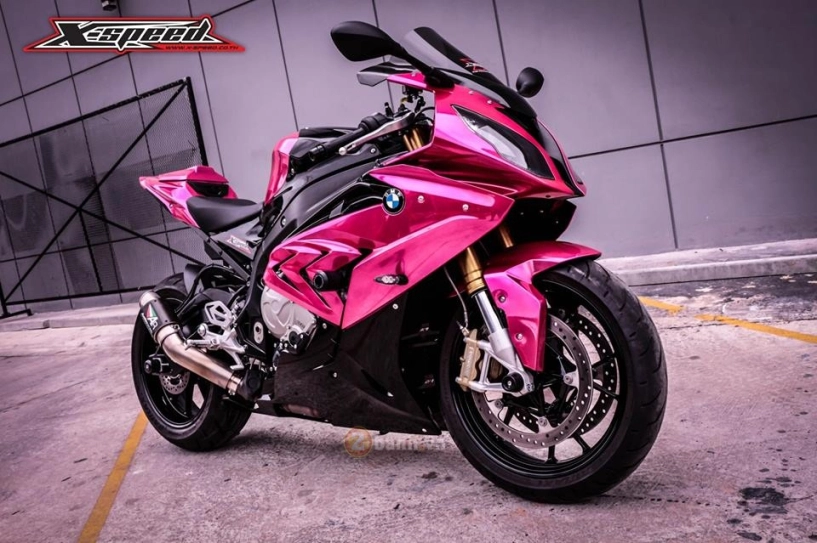 Bmw s1000rr 2015 màu hồng chrome đầy nổi bật của nữ biker thái - 1
