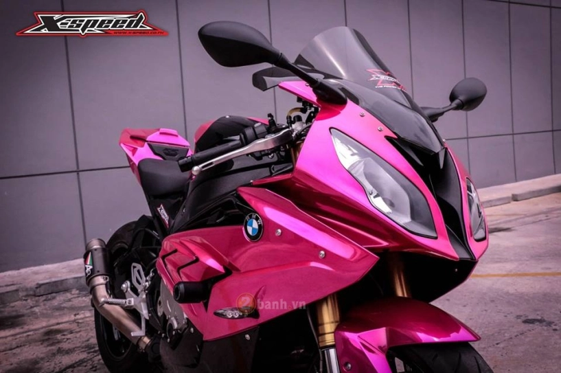 Bmw s1000rr 2015 màu hồng chrome đầy nổi bật của nữ biker thái - 4