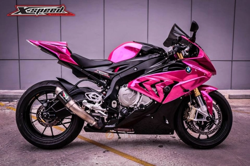 Bmw s1000rr 2015 màu hồng chrome đầy nổi bật của nữ biker thái - 5