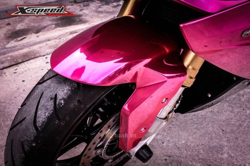 Bmw s1000rr 2015 màu hồng chrome đầy nổi bật của nữ biker thái - 6