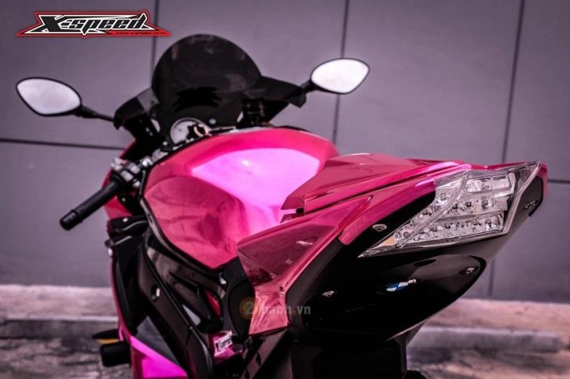 Bmw s1000rr 2015 màu hồng chrome đầy nổi bật của nữ biker thái - 7