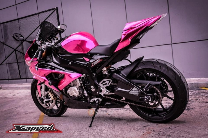 Bmw s1000rr 2015 màu hồng chrome đầy nổi bật của nữ biker thái - 9