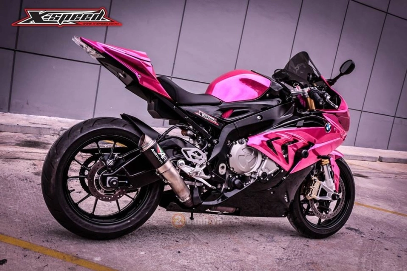 Bmw s1000rr 2015 màu hồng chrome đầy nổi bật của nữ biker thái - 11