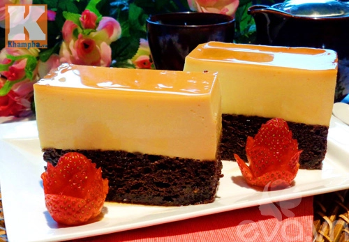 Mê mẩn với bánh flan bông lan socola ngon mát - 7