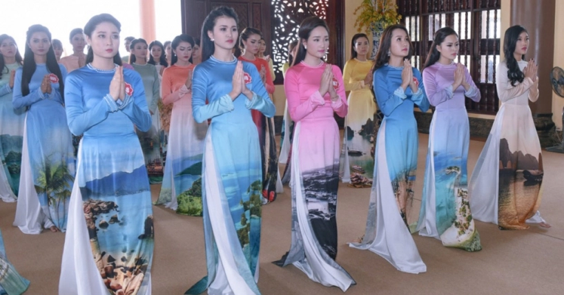 Top 36 hoa hậu biển việt nam 2016 đọ sắc trong tà áo dài - 1