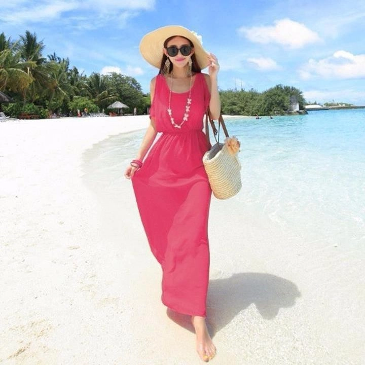 Váy maxi vải voan đẹp cho cô nàng điệu đà dạo biển đón nắng hè 2017 - 6