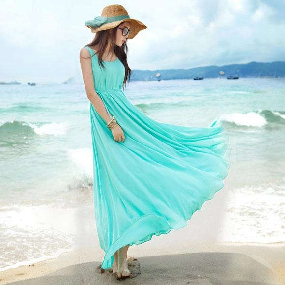 Váy maxi vải voan đẹp cho cô nàng điệu đà dạo biển đón nắng hè 2017 - 10