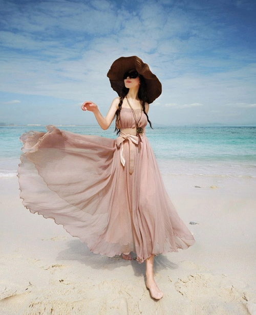 Váy maxi vải voan đẹp cho cô nàng điệu đà dạo biển đón nắng hè 2017 - 14