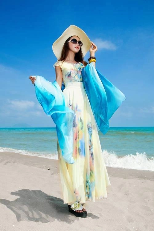 Váy maxi vải voan đẹp cho cô nàng điệu đà dạo biển đón nắng hè 2017 - 15